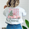 Pink Merry Christmas Truck DTF or Sublimation Transfer