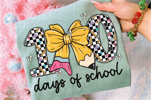 100 Days of School DTF or Sublimation Transfer