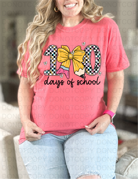 100 Days of School DTF or Sublimation Transfer