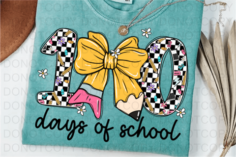 100 Days of School DTF or Sublimation Transfer