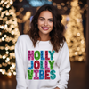 Holly Jolly Vibes Faux Sequin Sublimation or DTF Transfer