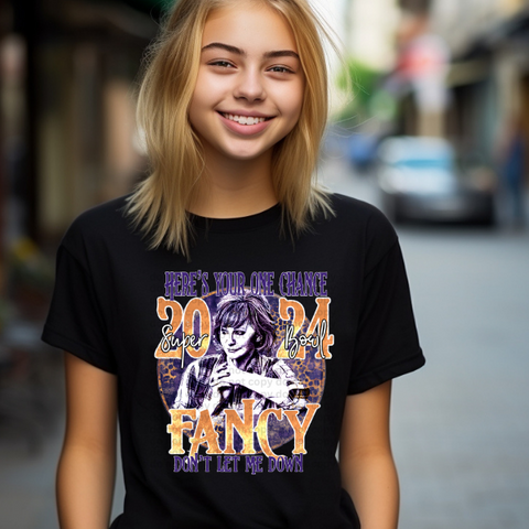 Fancy Don't Let Me Down Reba SB Purple Sublimation or DTF Transfer