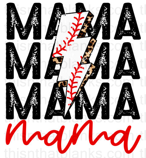 Baseball Mama Sublimation or DTF Transfer