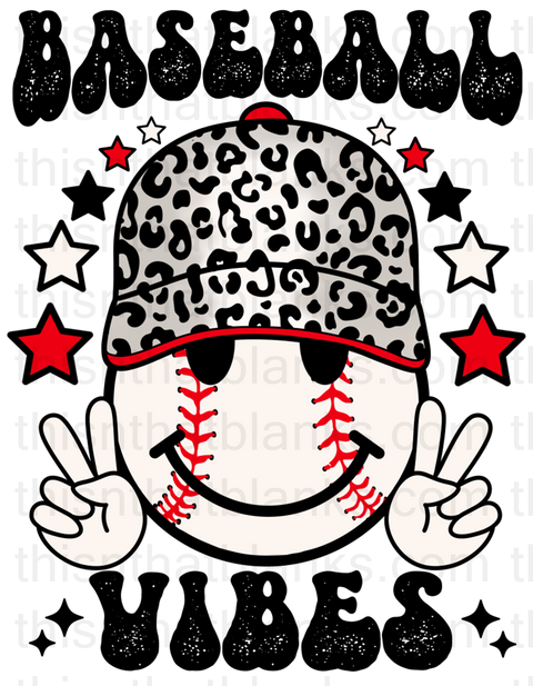 Baseball Vibes Hat Sublimation Or DTF Transfer