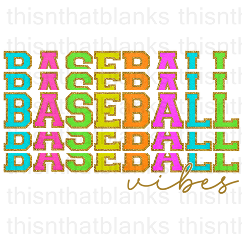 Baseball Vibes Sublimation Or DTF Transfer
