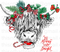 Merry And Bright Highland Christmas Cow Sublimation or DTF Transfer