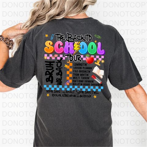 Back To School Tour DTF or Sublimation Transfer