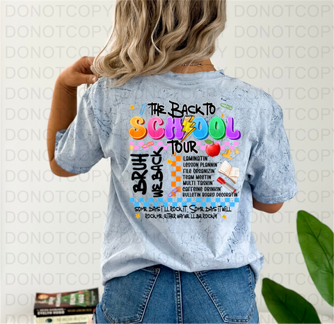 Back To School Tour DTF or Sublimation Transfer