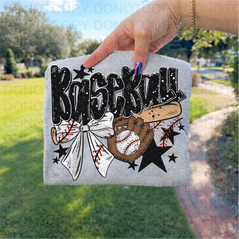 Softball Baseball Bow DTF or Sublimation Transfer