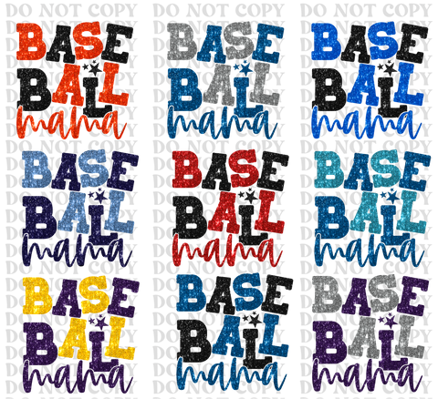 Baseball Mama Bundle DTF or Sublimation Transfer