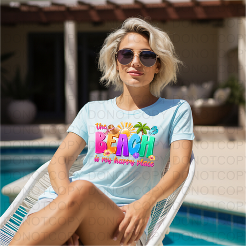 The Beach Is My Happy Place DTF or Sublimation Transfer