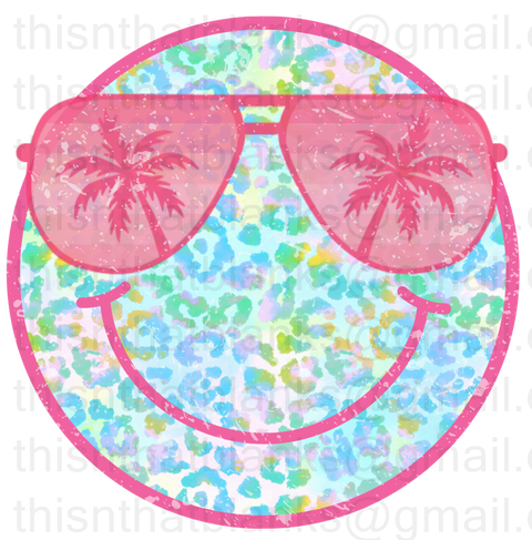 Beach Smiley Sublimation Or DTF Transfer