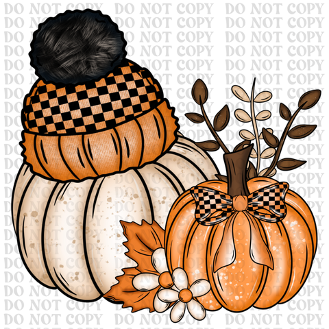 Beanie Pumpkin DTF or Sublimation Transfer