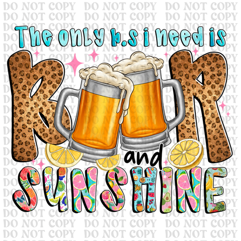 Beer And Sunshine DTF or Sublimation Transfer