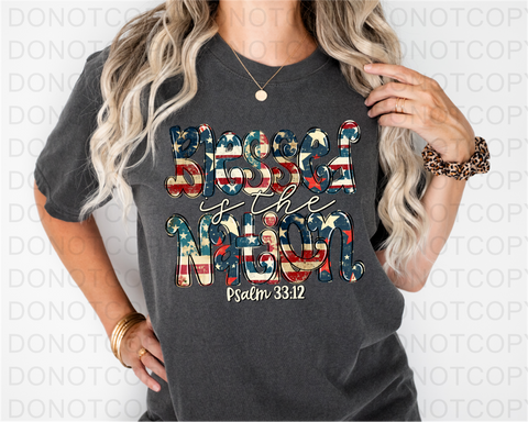 Blessed Is the Nation DTF or Sublimation Transfer