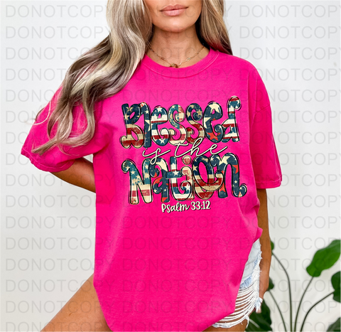 Blessed Is the Nation DTF or Sublimation Transfer