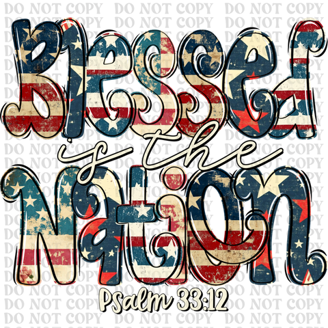 Blessed Is the Nation DTF or Sublimation Transfer