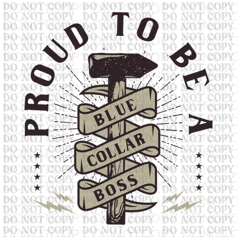 Blue Collar DTF or Sublimation Transfer