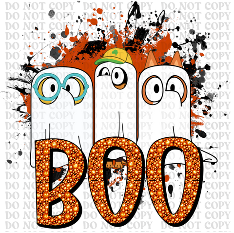 Boo Blue Dog DTF or Sublimation Transfer