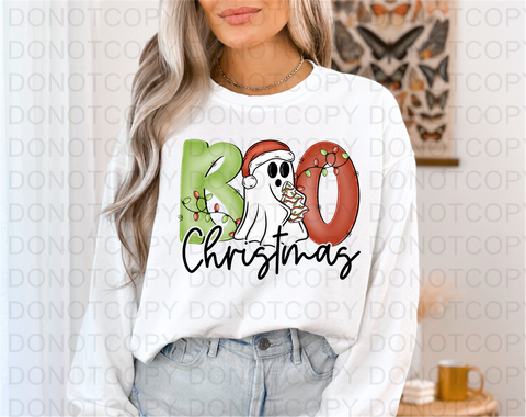 Boo Christmas DTF or Sublimation Transfer