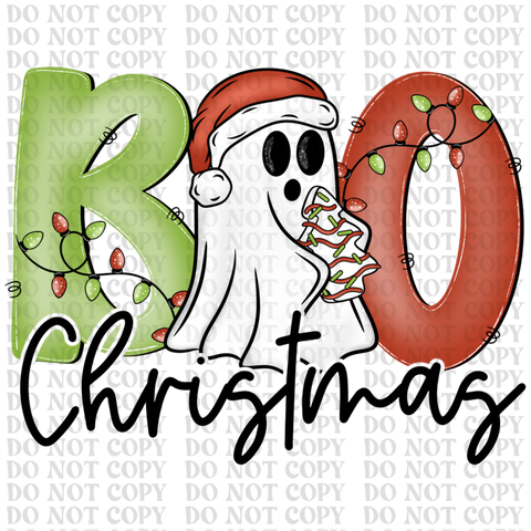 Boo Christmas DTF or Sublimation Transfer