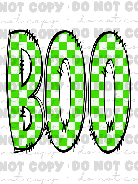 Checkered Tall Boo DTF or Sublimation Transfer