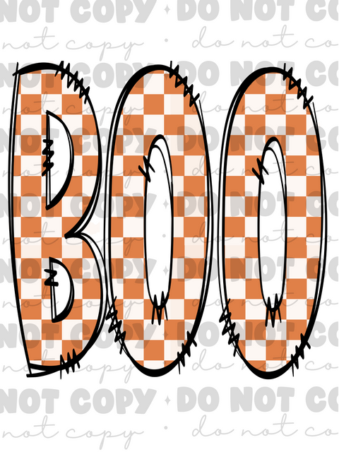 Checkered Tall Boo DTF or Sublimation Transfer