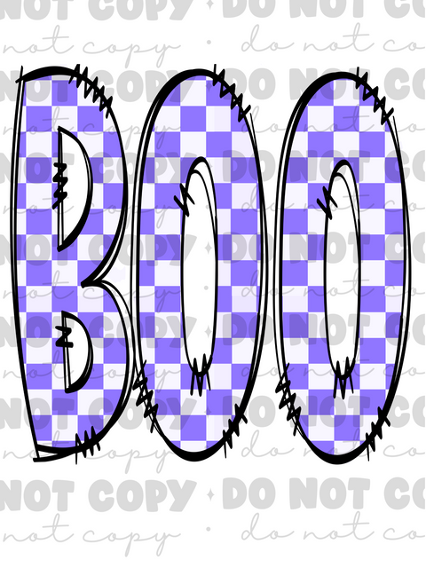 Checkered Tall Boo DTF or Sublimation Transfer