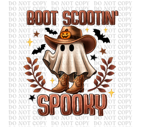 Boot Scootin Spooky DTF or Sublimation Transfer