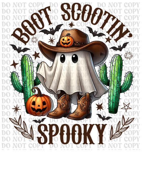Boot Scootin Spooky DTF or Sublimation Transfer