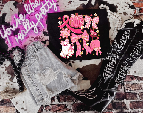 Breast Cancer Bow DTF or Sublimation Transfer