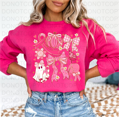 Breast Cancer Bow DTF or Sublimation Transfer