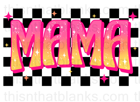 Checkered Mama Sublimation Or DTF Transfer