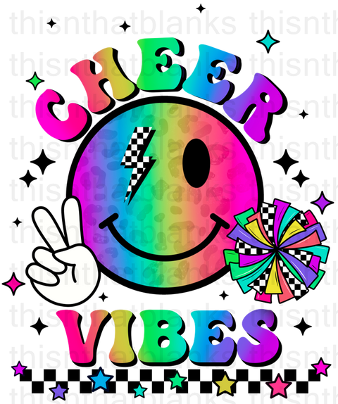 Cheer Vibes Checkered Sublimation Or DTF Transfer