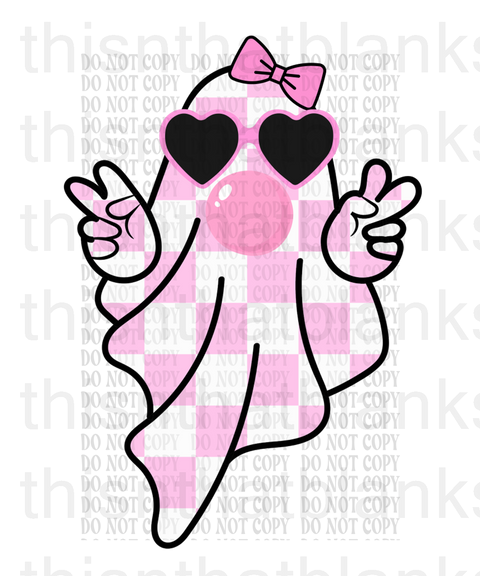 Cool Girl Ghost COLOR OPTIONS DTF or Sublimation Transfer