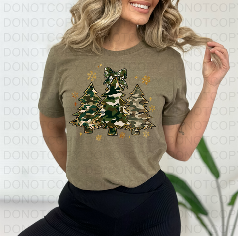Camo Christmas DTF or Sublimation Transfer