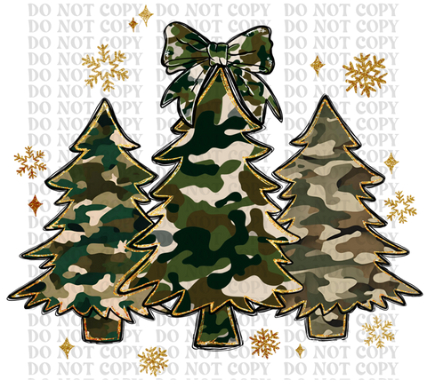 Camo Christmas DTF or Sublimation Transfer