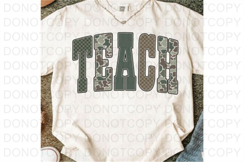 Camo Teacher DTF or Sublimation Transfer