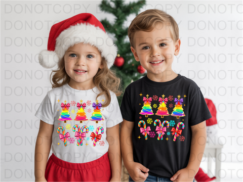 Neon Christmas Candy DTF or Sublimation Transfer