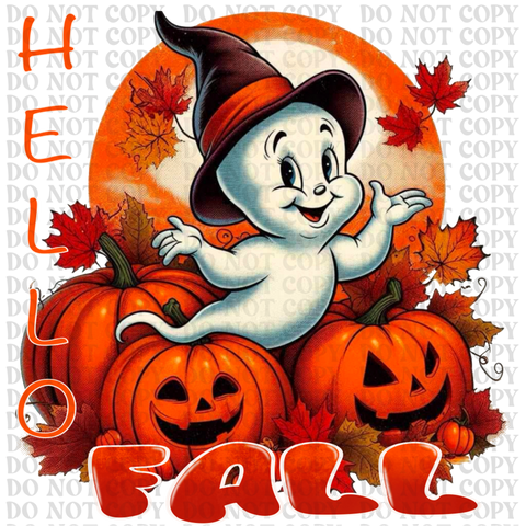 Hello Fall Casper DTF or Sublimation Transfer