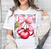 Checkered Cherry Bow DTF or Sublimation Transfer