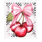 Checkered Cherry Bow DTF or Sublimation Transfer