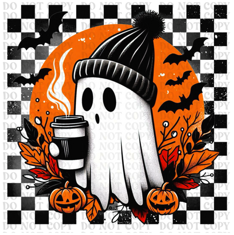 Checkered Ghost DTF or Sublimation Transfer