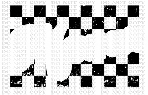 Checkered Mama Blk White DTF or Sublimation Transfer