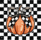 Pumpkin Bow Checkered DTF or Sublimation Transfer