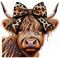 Cheetah Bow Cow DTF or Sublimation Transfer