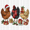 Christmas Chickens DTF or Sublimation Transfer
