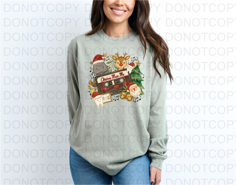 Christmas Music Mix DTF or Sublimation Transfer