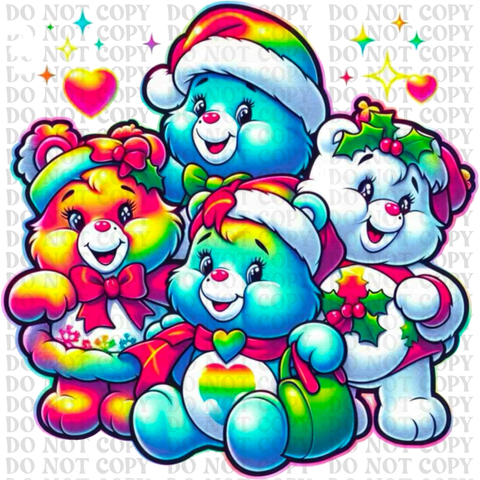 Christmas Care Bear Bundle DTF or Sublimation Transfer