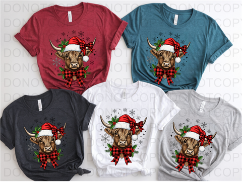 Christmas Cow DTF or Sublimation Transfer